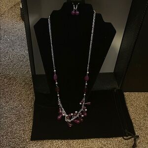 Charming Purple Necklace and Earring Set